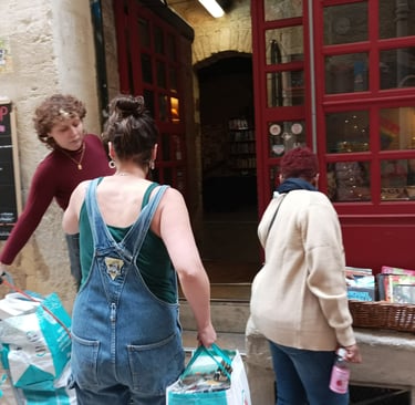 Taking the books inside