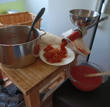 Our Italian passata maker in action