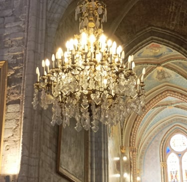 The crystal chandelier