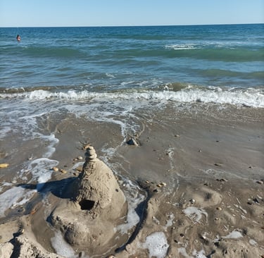 An abandoned sand castle