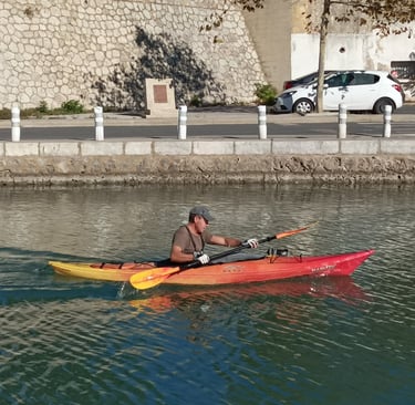 A lone canoeist