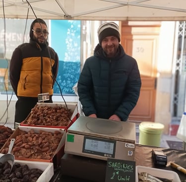 The olive vendors' stall.