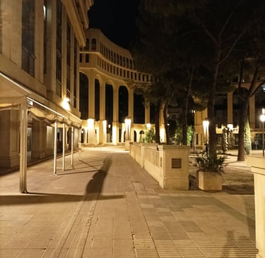 The neo-classical Antigone at night