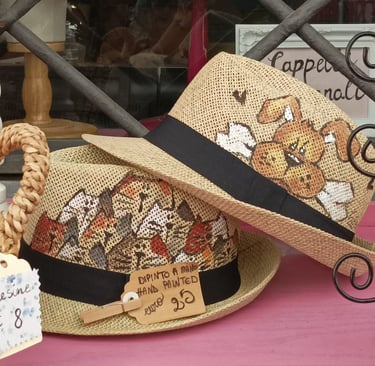 Painted panama hats.
