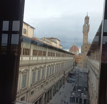 Looking out from the Uffizi