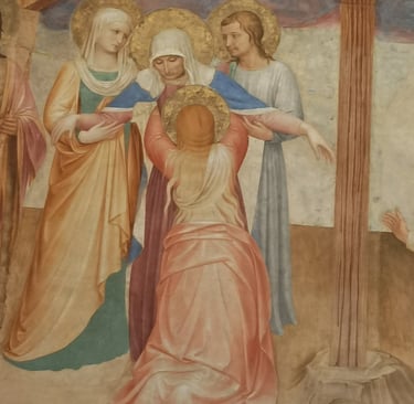 A touching scene from 'The Crucifixion.'