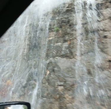 Great sheets of water tumble from the cliffs