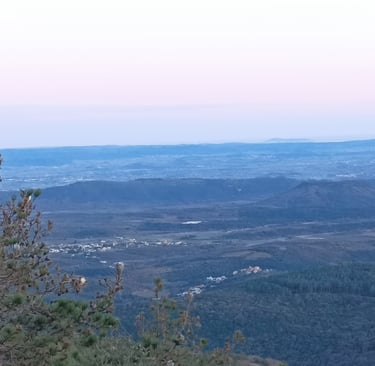 The mediterranean plain with Mont St Louis beyond