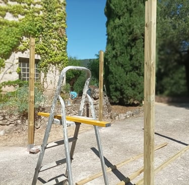 Uprights in place