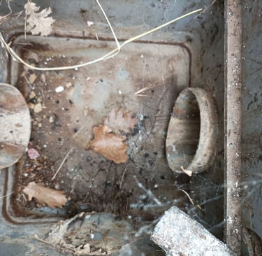 Barely a dribble in the inspection chamber of our source.