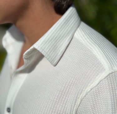 camisa texturizada blanca casual/formal