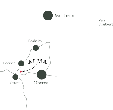 Plan situation géographique gite grange ALMA