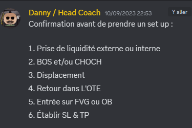 Confirmation avant de prendre un set up