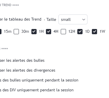 fin de la page des paramètres