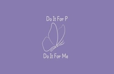 purple icon with white butterfly in middle that says "do it for P, do it for me"