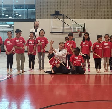 group photo after aikido sport calgary seminar for kids