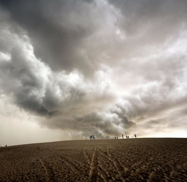 Un orage sur les lençois dans le Maranhao au Brésil