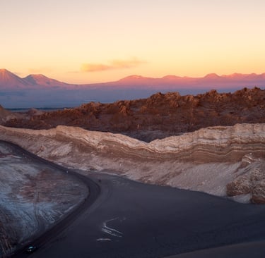 La vallée de la lune dans le désert d'Atacama eu Chili