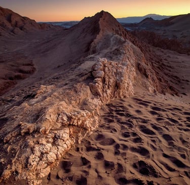 La vallée de la lune dans le désert d'Atacama eu Chili