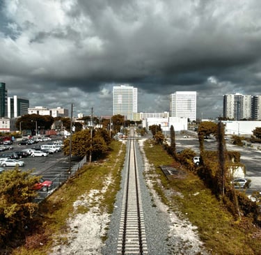 Rues des quartiers périphériques à Miami, Floride, USA