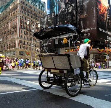 Un tricycle taxi à Central Park, Manhattan, New-York, USA