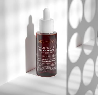 a bottle of skin care products on a shelf