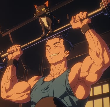 un homme qui tient un haltère