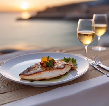 A rustic beachside setup with a wooden structure featuring a thatched roof, overlooking the sea. Inside the structure, several red plastic chairs surround a table. The view extends out to the sandy beach and the ocean, creating a tranquil and scenic atmosphere.