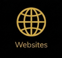 Golden World with the word Website under it