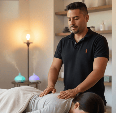 Suraj performing Reiki