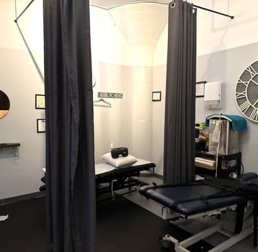 Private chiropractic treatment room at Well Adjusted in Brooklyn
