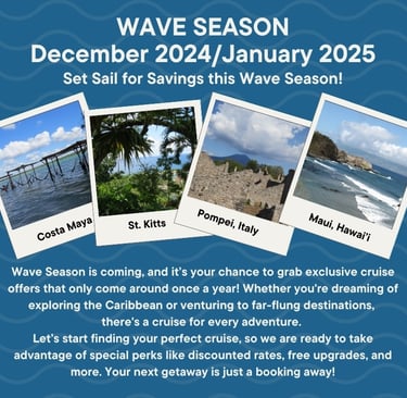 A reminder that the 2024 Wave Season sales are comin soon, with photographs from my cruises.