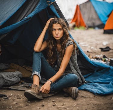 freakishly beautiful homeless girl