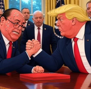 Donald Trump Arm Wrestles with Julio Velarde