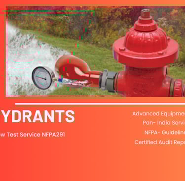 a fire hydrant with a person holding a gauge and a hose