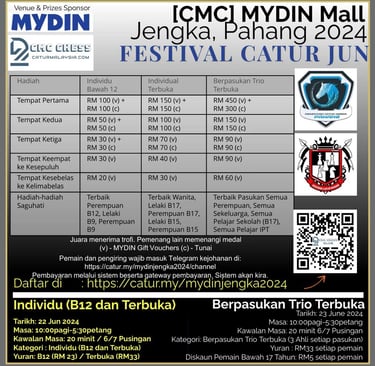 [CMC] Festival Catur June MYDIN Mall Jengka 2024 Catur Malaysia Chess Tournament