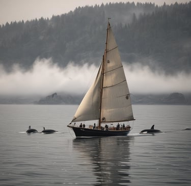 a turtle swimming among a school of fish