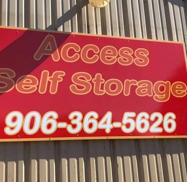 Self Storage Units, Hurley, WI - signage
