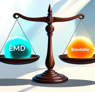 Scale representing EMD v Brandable domain names
