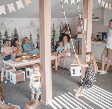 vaiko gimtadienis žaidimų kambaryje