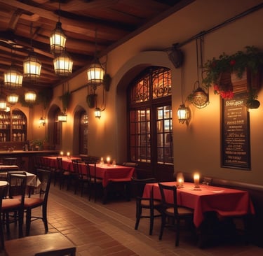 Candlelight date, dinner tapas, breaking