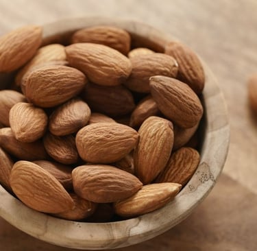 A bowl with almonds