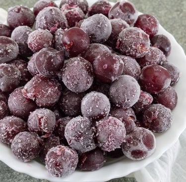 Frozen grapes for stress relief