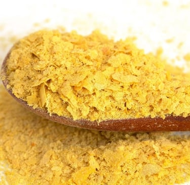 a spoon of plant-based yeast