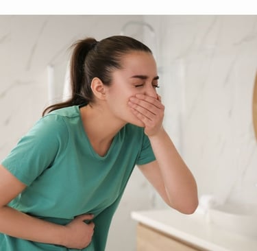 a woman with salmonella symptoms