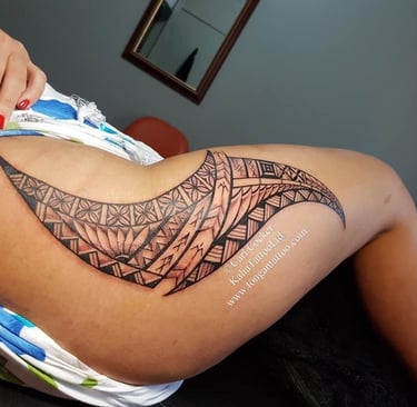 Polynesian tattoo for women, hip tattoo Brisbane, Perth Australia