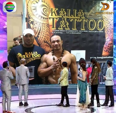 Carl Cocker Kalia Tattoo poster at mall Exhibihition