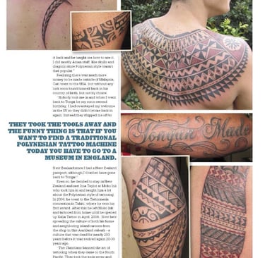 a man with Fijian tattoos on his chest and Tongan tattoo chest