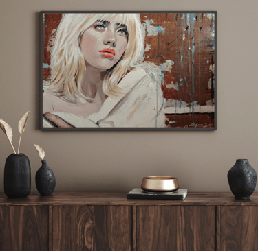 mignon janssen. auftragsarbeit in acryl. billie eilish