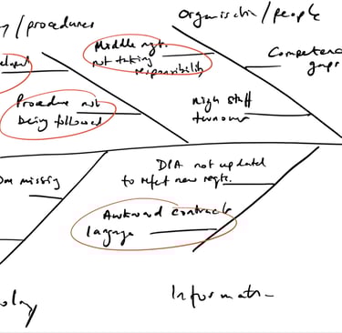 Root cause analysis - fishbone diagram